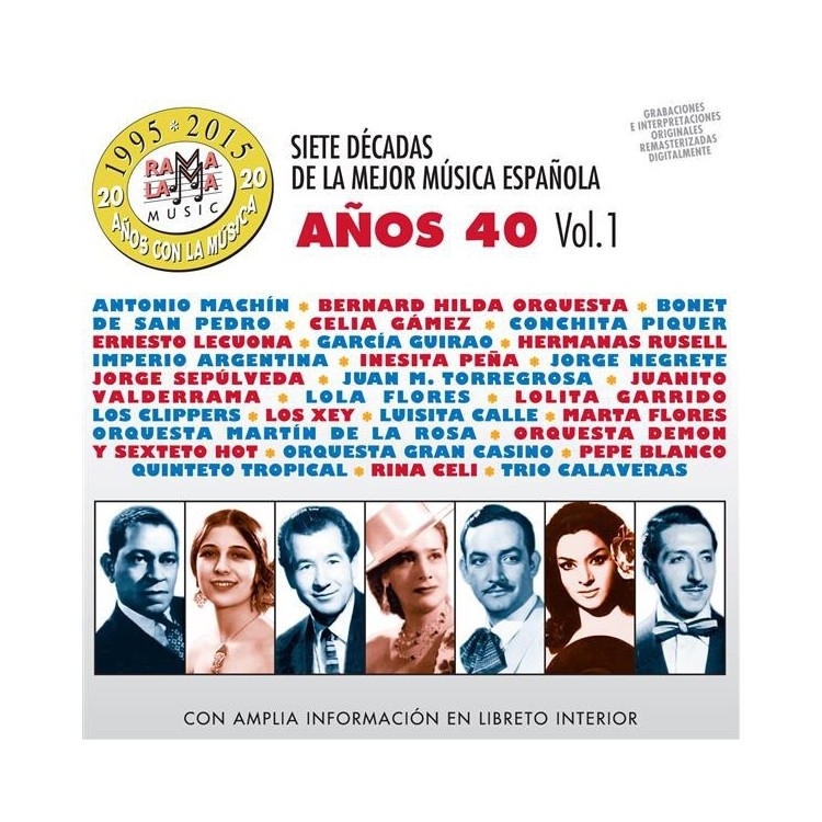 VARIOS - 7 DECADAS DE LA MEJOR MUSICA ESPAÑOLA AÑOS 40 VOL.1