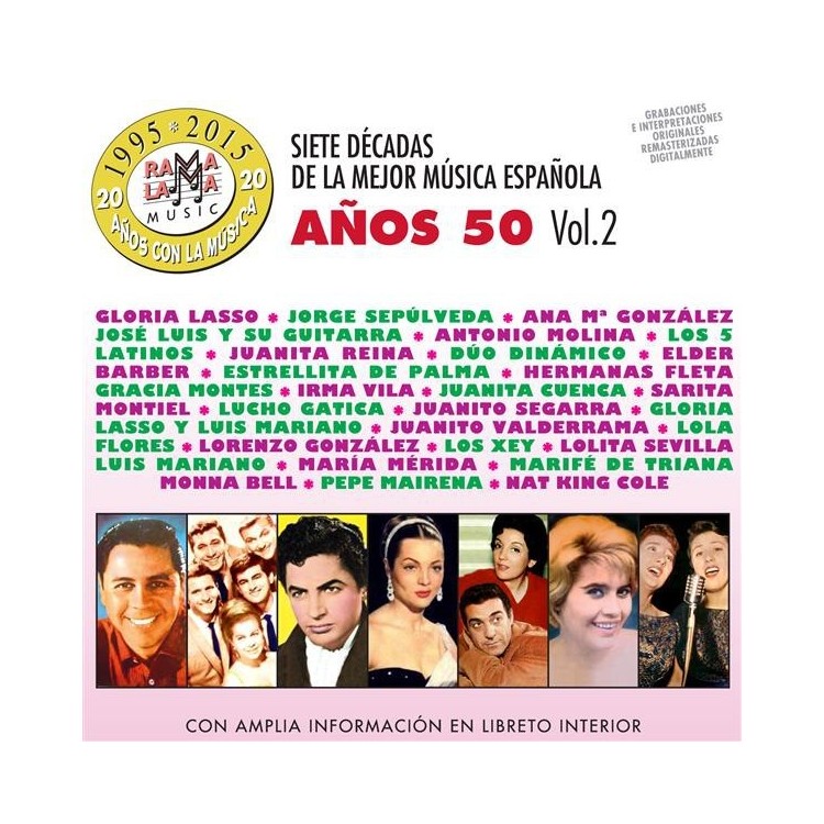 VARIOS - 7 DECADAS DE LA MEJOR MUSICA ESPAÑOLA AÑOS 50 VOL.2