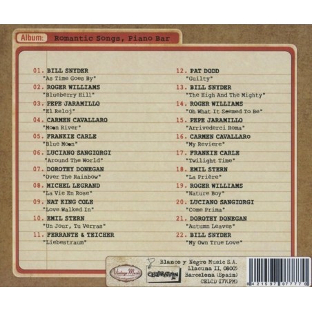 ROMANTIC SONGS "PIANO BAR" ROMANTIC SONGS "PIANO BAR"
