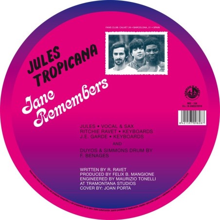 JULES TROPICANA - JANE REMEMBERS (Picture Disc) VINYL JULES TROPICANA - JANE REMEMBERS (Picture Disc) VINYL