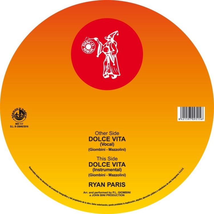 RYAN PARIS - DOLCE VITA (Picture Disc) VINYL