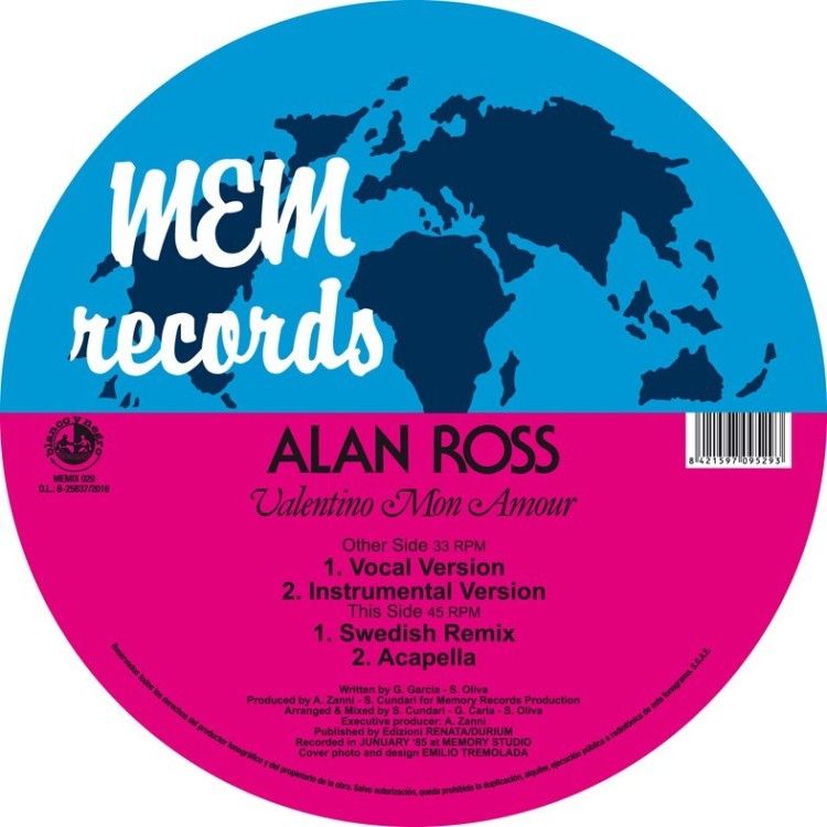 ALAN ROSS - VALENTINO MON AMOUR (Picture Disc) VINYL