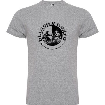 CAMISETA BLANCO Y NEGRO MUSIC GRIS TALLA XL