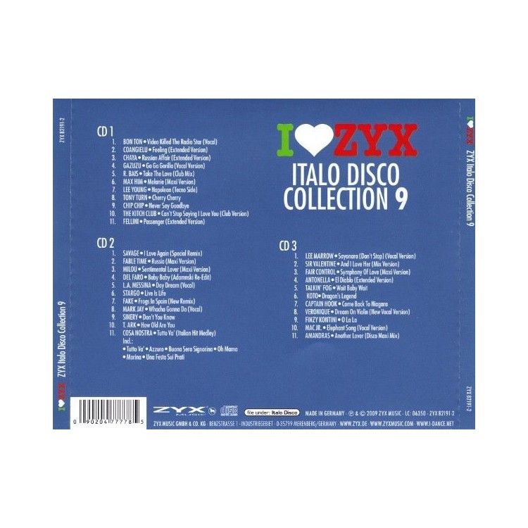 I LOVE ZYX ITALO DISCO CONNECTION 9