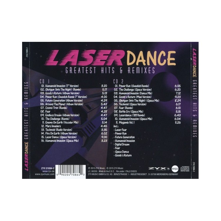 LASERDANCE - GREATEST HITS & REMIXES - CD