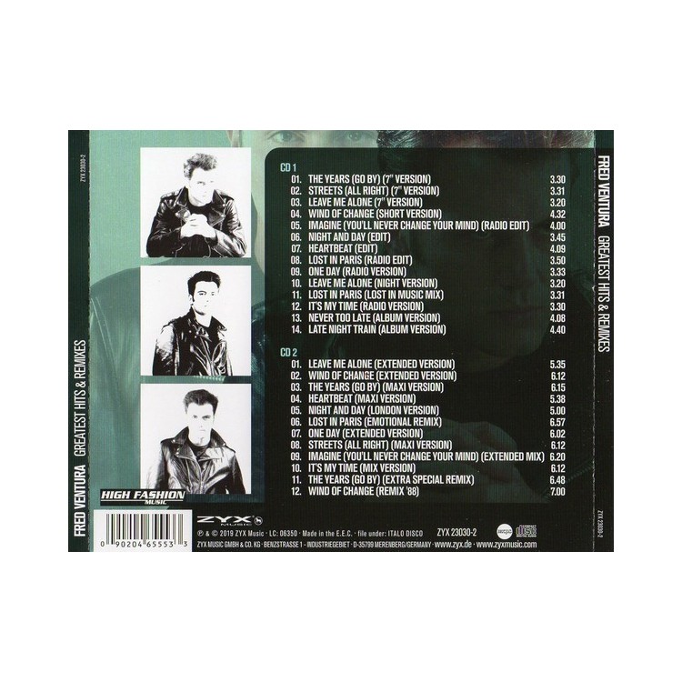 FRED VENTURA - GREATEST HITS & REMIXES - CD