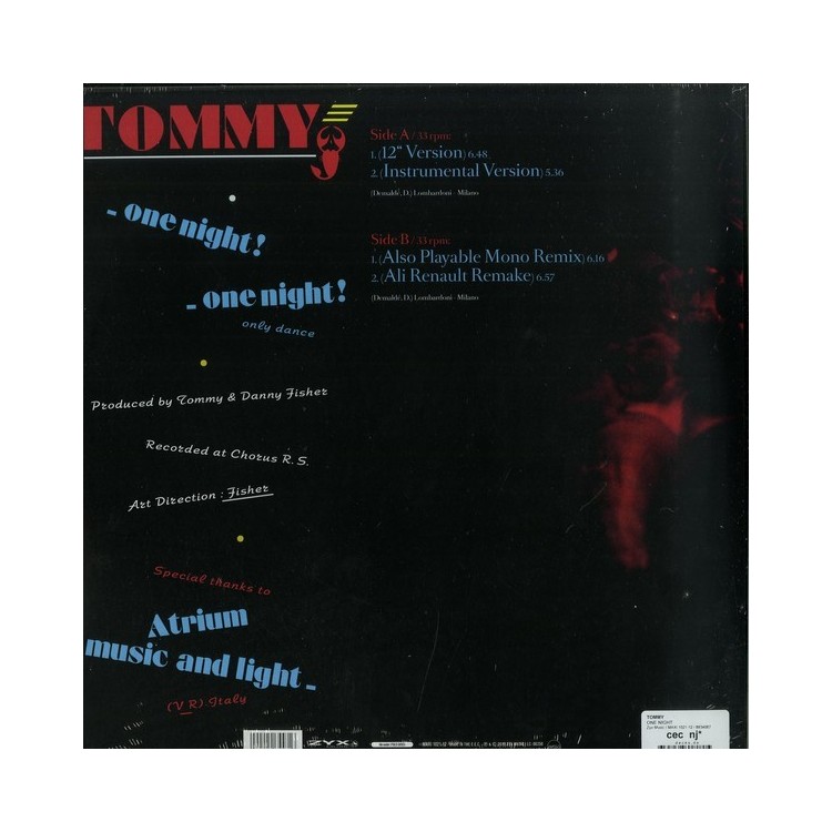 TOMMY - ONE NIGHT - VINYL