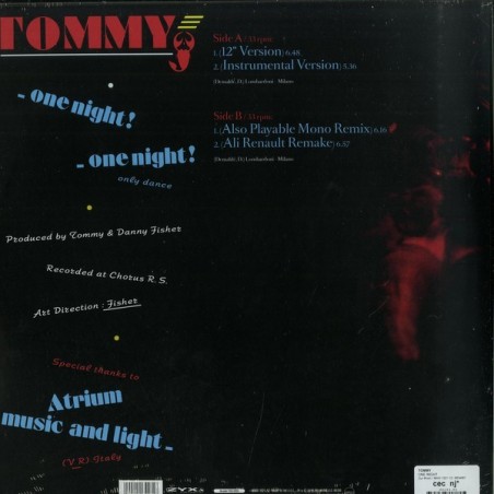 TOMMY - ONE NIGHT - VINYL