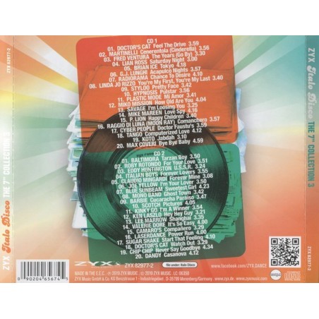 ZYX ITALO DISCO THE 7" COLLECTION VOL.3 - CD ZYX ITALO DISCO THE 7" COLLECTION VOL.3 - CD