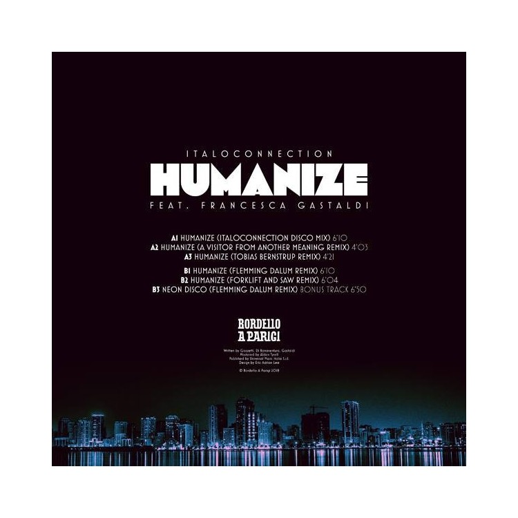 ITALOCONNECTION FEAT. FRANCESCA GASTALDI - HUMANIZE - VINYL