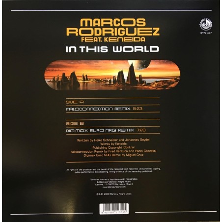 MARCOS RODRIGUEZ FEAT. KENEIDA - IN THIS WORLD "REMIXES" (TRANSPARENT VINYL) MARCOS RODRIGUEZ FEAT. KENEIDA - IN THIS WORLD "REMIXES" (TRANSPARENT VINYL)