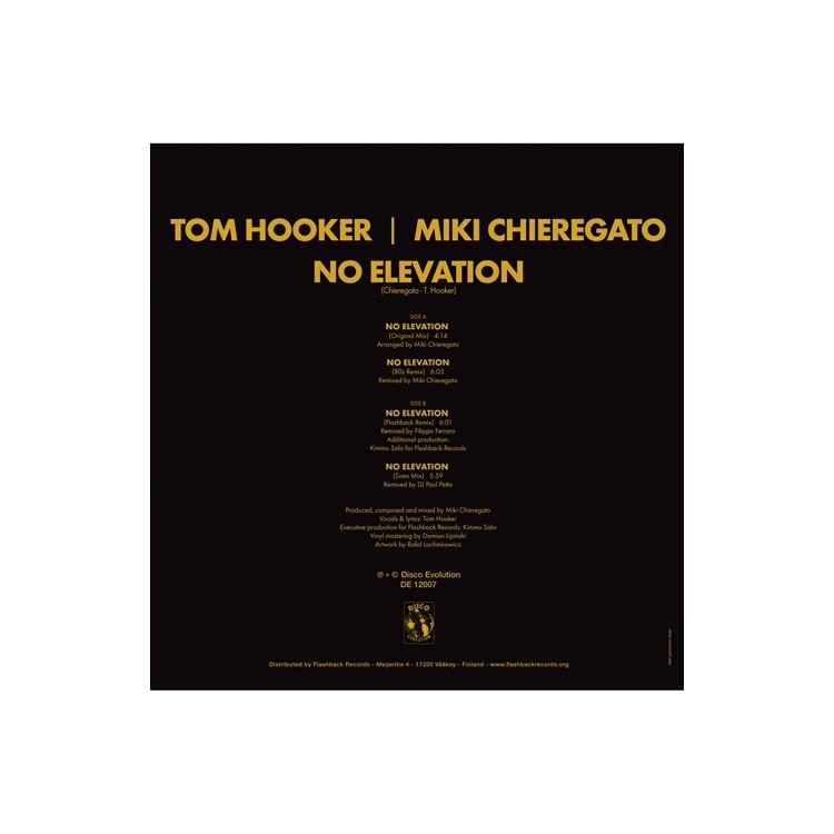 TOM HOOKER / MIKI CHIEREGATO - NO ELEVATION - VINYL