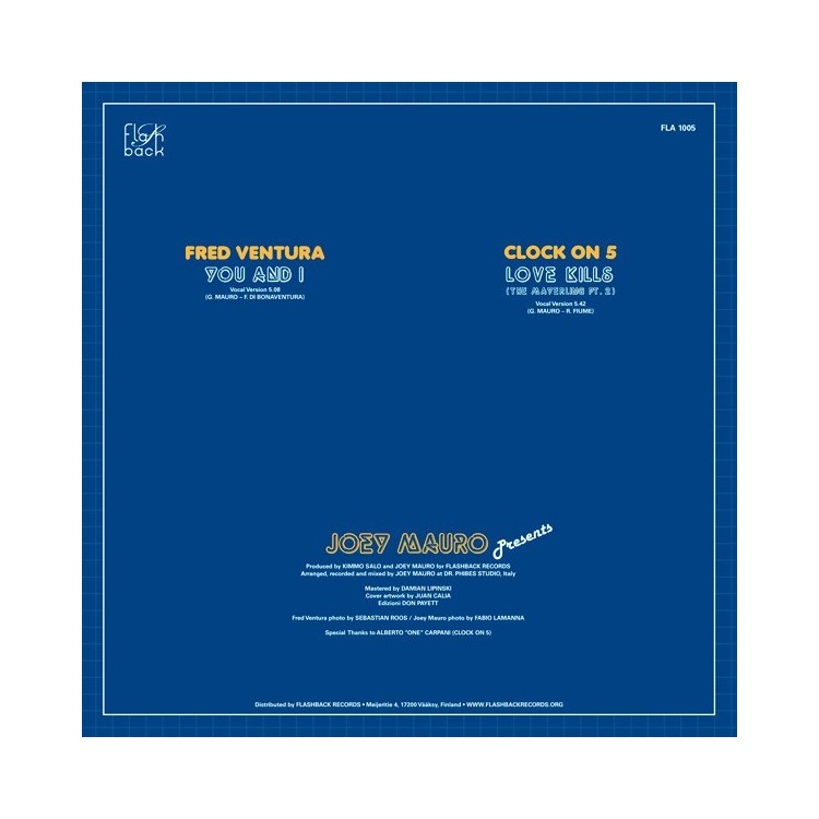 JOEY MAURO PRESENTS: FRED VENTURA / CLOCK ON 5 - YOU AND I / LOVE KILLS - VINYL