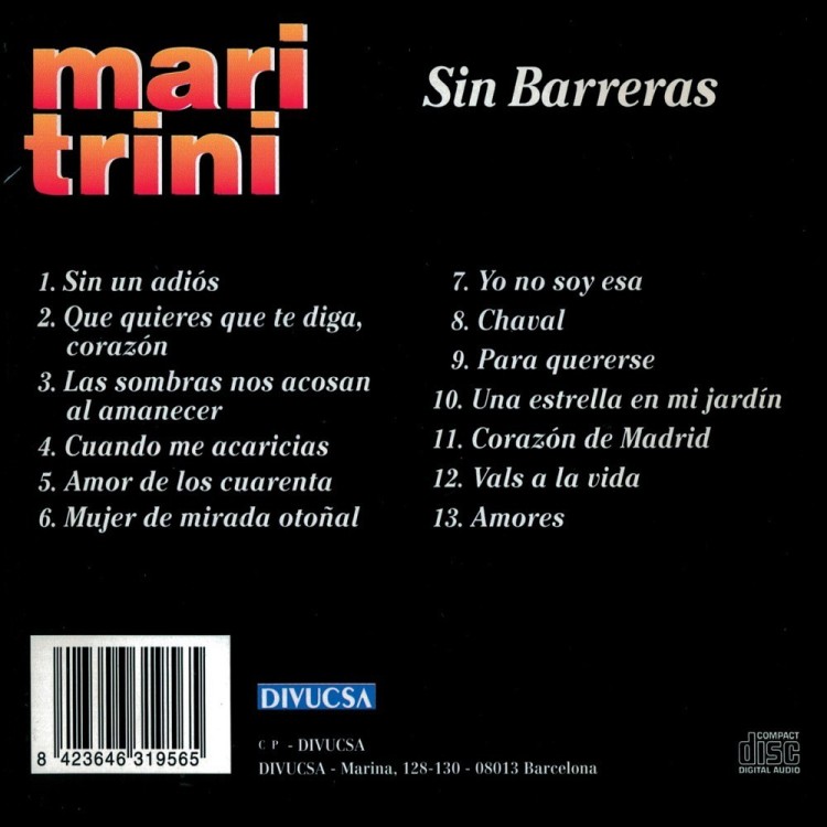MARI TRINI - SIN BARRERAS - CD