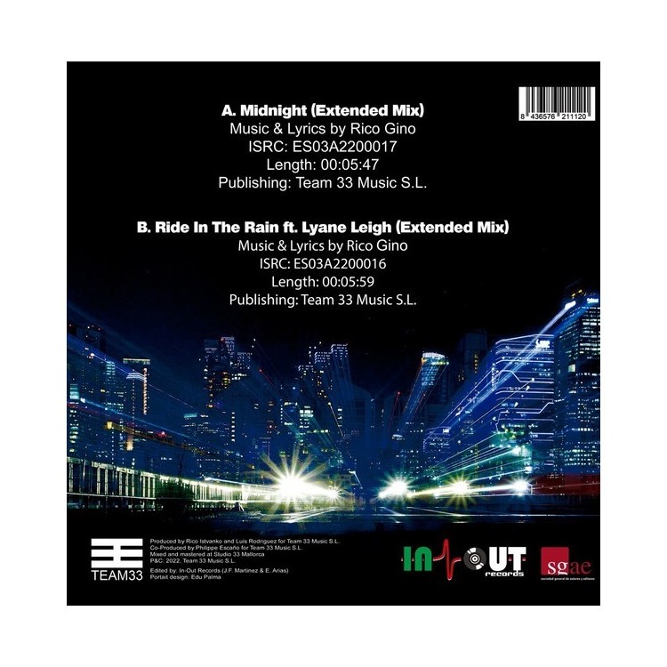 CARS & BRIDES - MIDNIGHT/RIDE IN THE RAIN (TRANSPARENT BLUE VINYL)