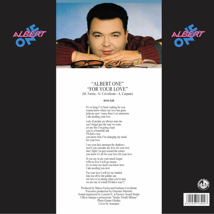 ALBERT ONE - FOR YOUR LOVE ( TRANSPARENT GREEN VINYL)