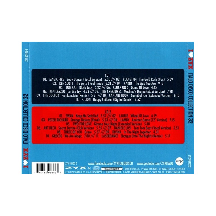 I LOVE ZYX ITALO DISCO COLLECTION VOL.32 (2CD)