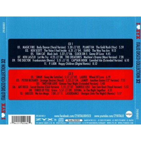 I LOVE ZYX ITALO DISCO COLLECTION VOL.32 (2CD)