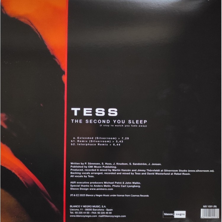 TESS - THE SECOND YOU SLEEP - ORANGE VINYL