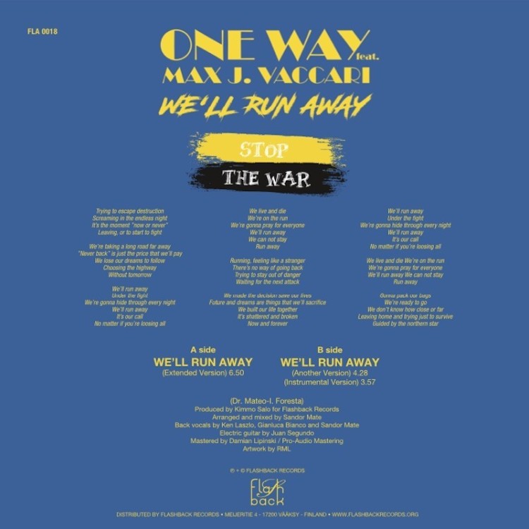 ONE WAY FEAT. MAX J. VACCARI - WE'LL RUN AWAY (VINYL)