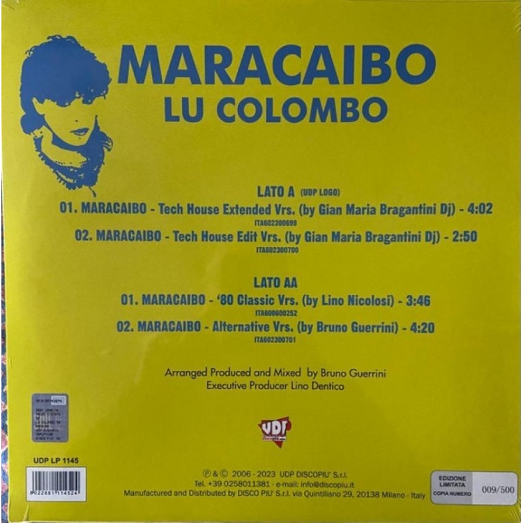 LU COLOMBO, GIAN MARIA BRAGANTINI - MARACAIBO (YELLOW VINYL)