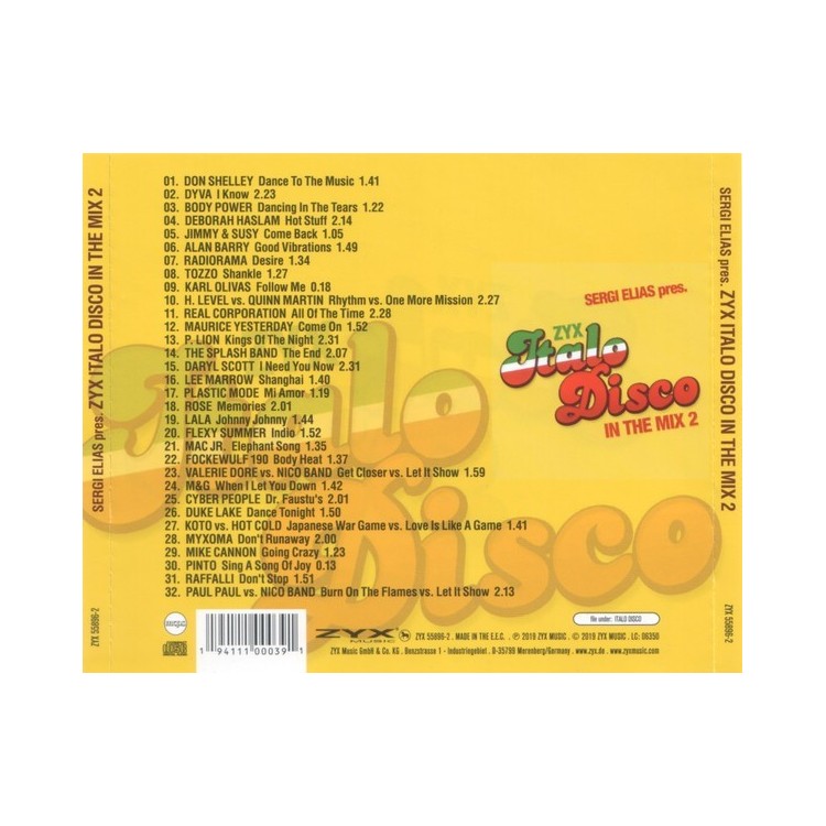SERGI ELIAS pres. ZYX ITALO DISCO IN THE MIX 2 - CD