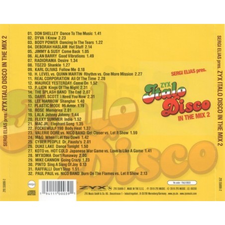 SERGI ELIAS pres. ZYX ITALO DISCO IN THE MIX 2 - CD