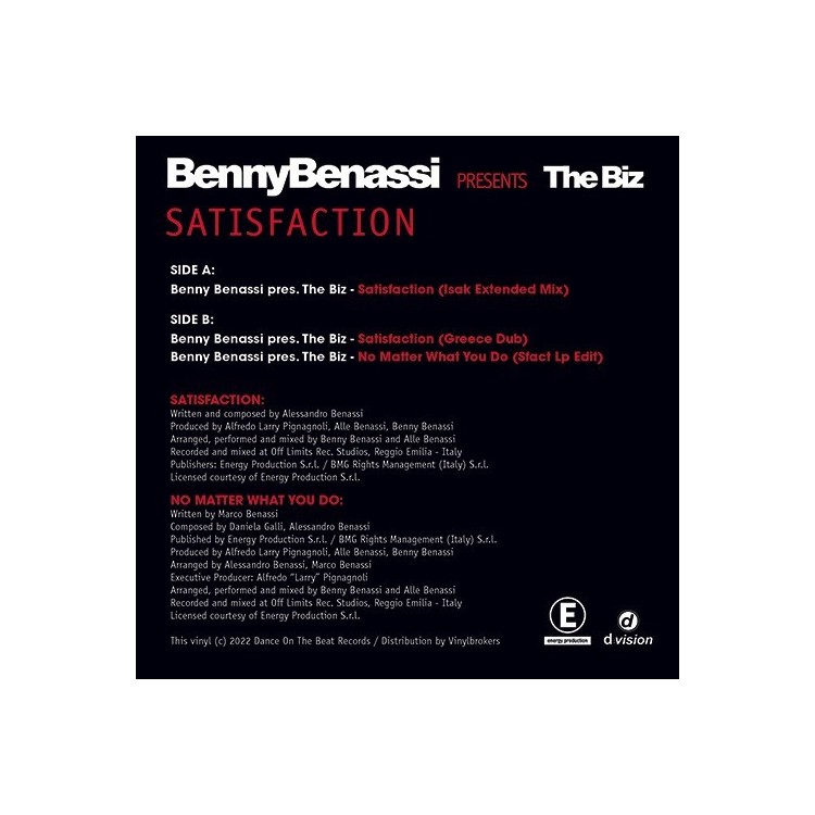 BENNY BENASSI pres THE BIZ - SATISFACTION