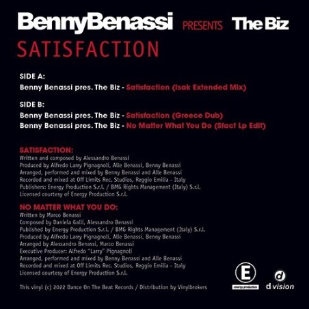 BENNY BENASSI pres THE BIZ - SATISFACTION BENNY BENASSI pres THE BIZ - SATISFACTION