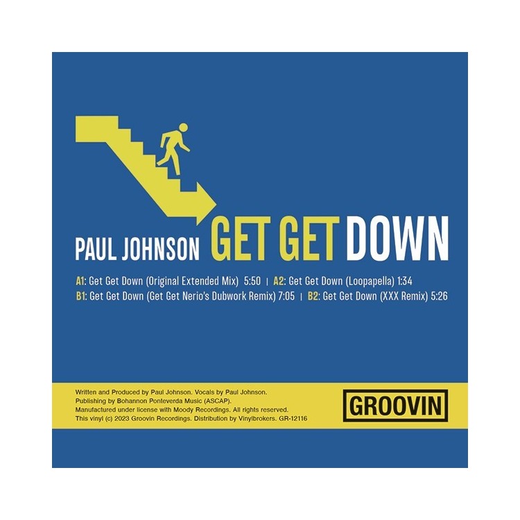PAUL JOHNSON - GET GET DOWN (BLUE VINYL)