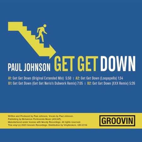 PAUL JOHNSON - GET GET DOWN (BLUE VINYL) PAUL JOHNSON - GET GET DOWN (BLUE VINYL)