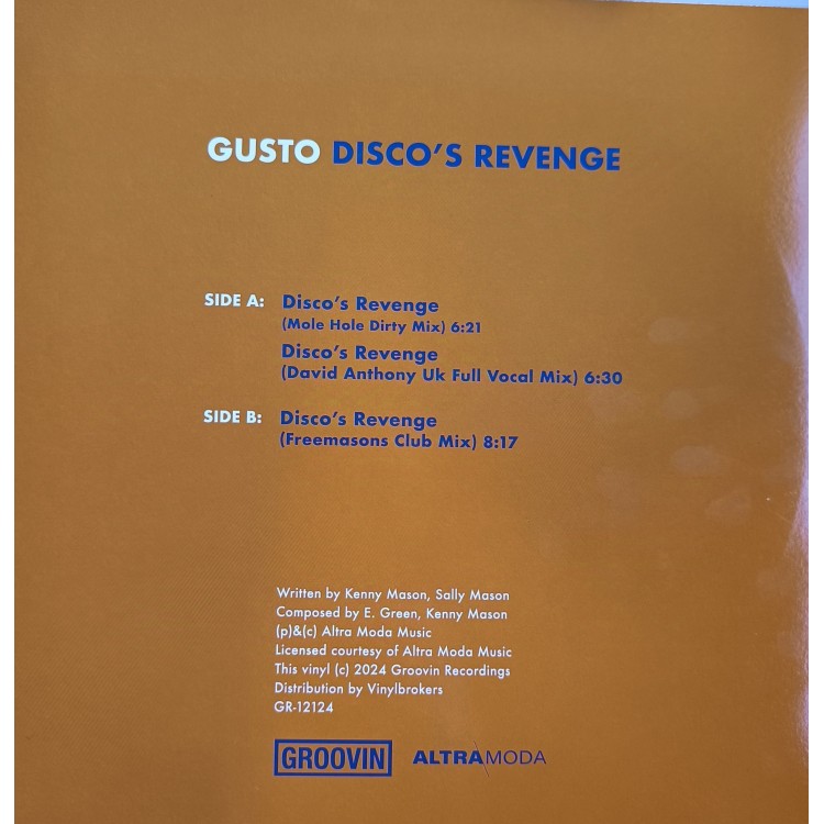 GUSTO - DISCO'S REVENGE (BLUE VINYL)